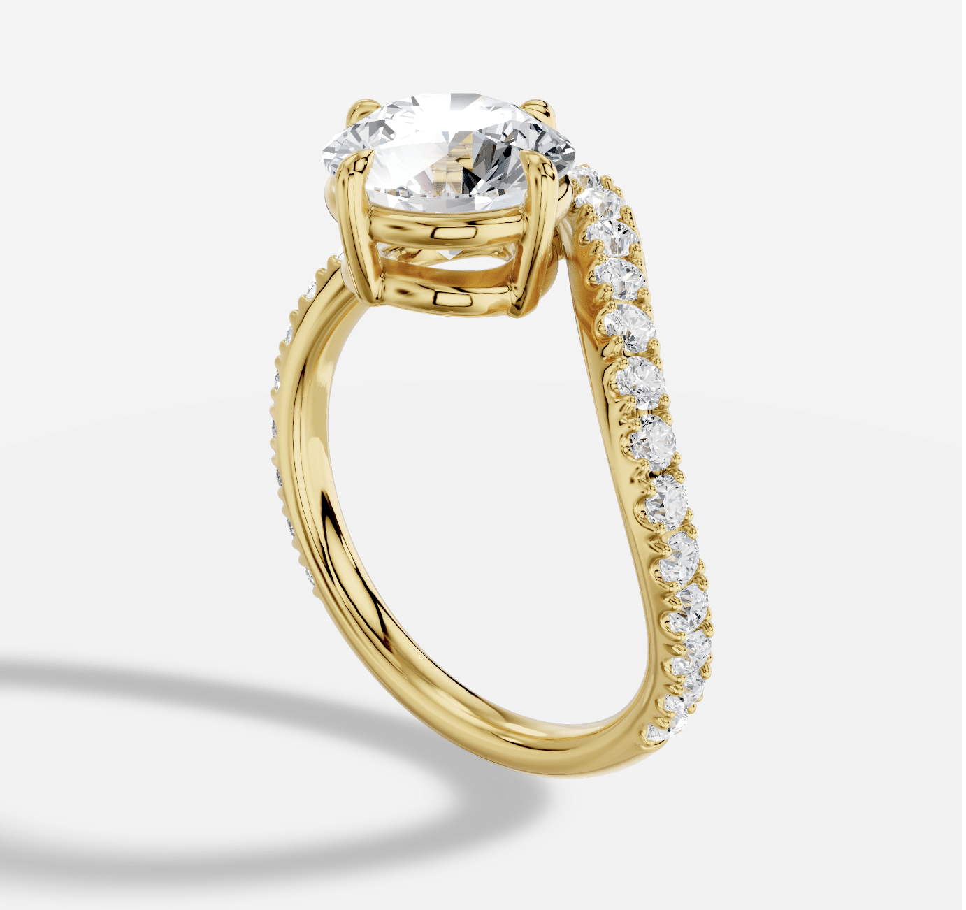 Round Diamond Ring in 18K Yellow Gold - Image 4