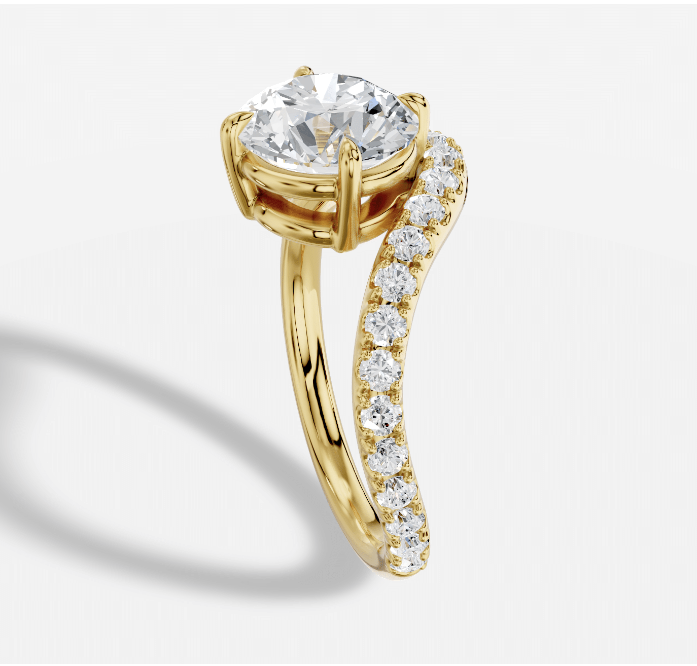 Round Diamond Ring in 18K Yellow Gold - Image 2