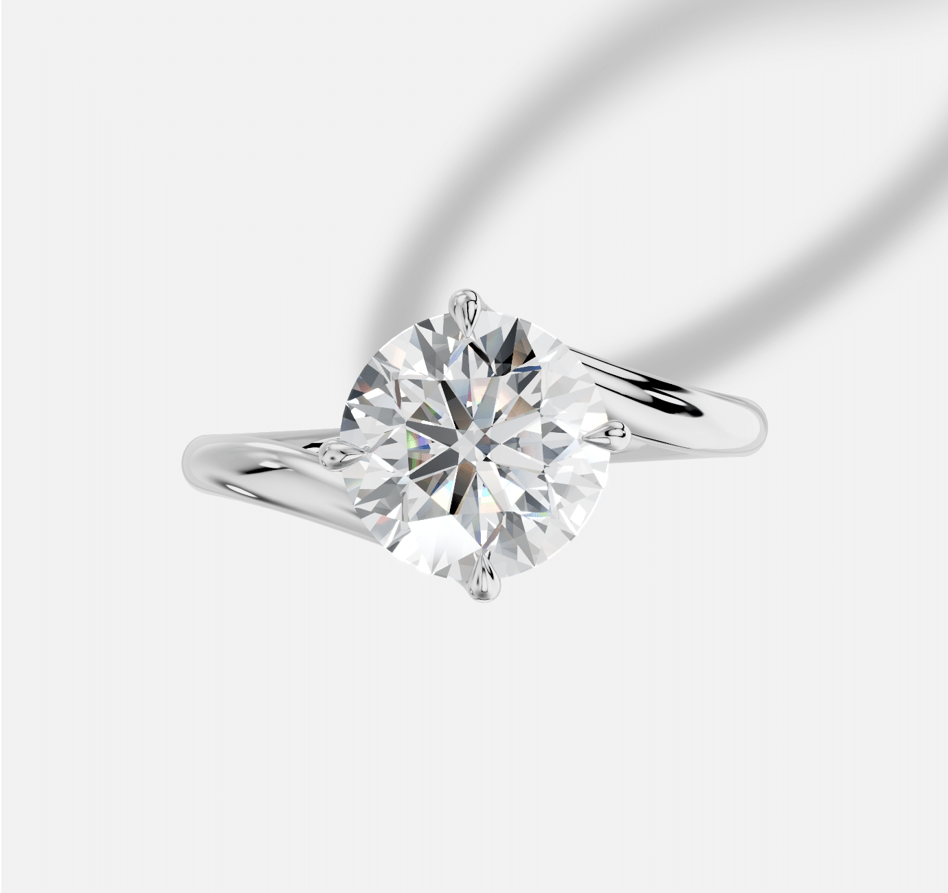 Round Diamond Ring in 18K White Gold - Image 2