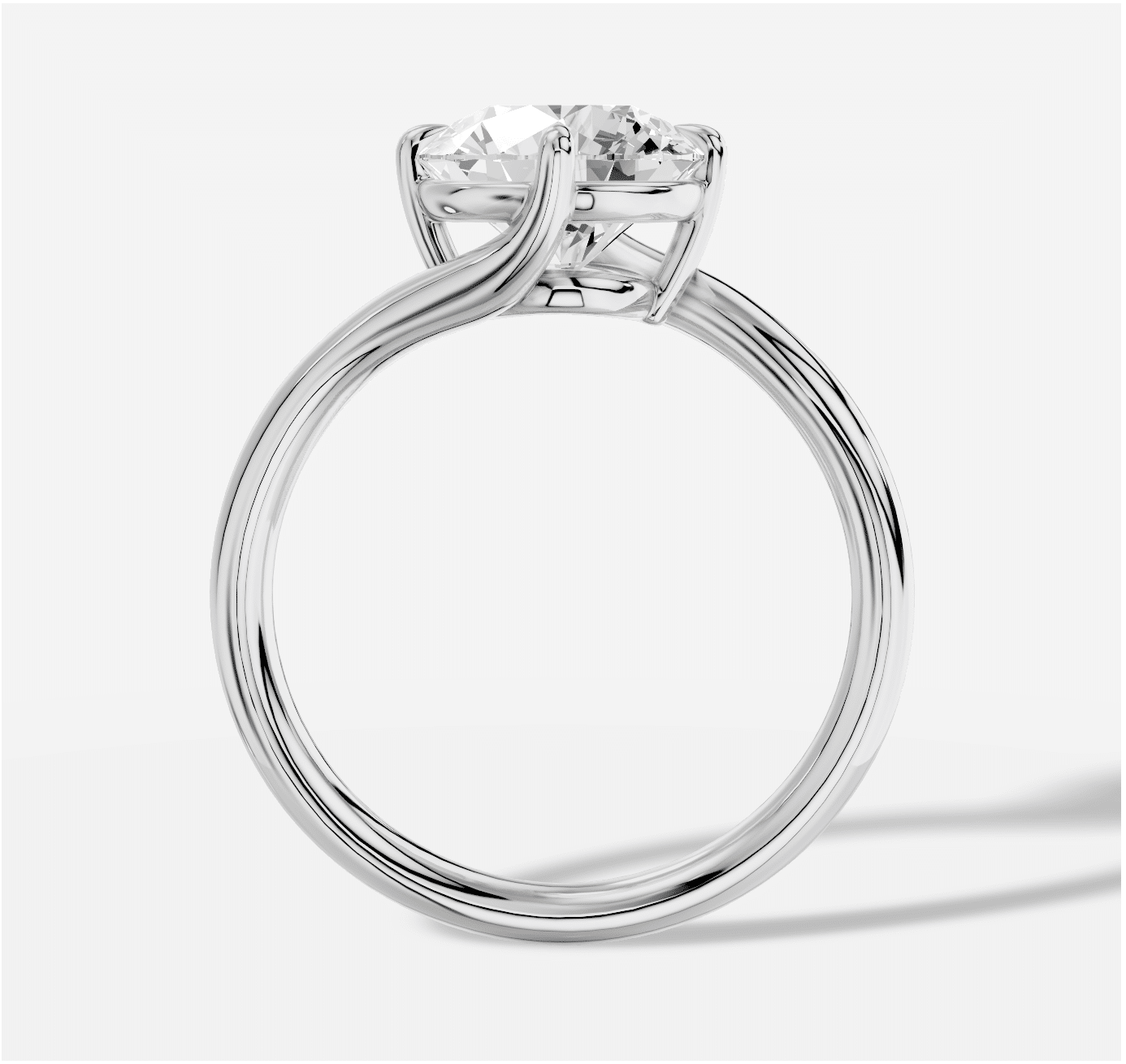 Round Diamond Ring in 18K White Gold - Image 5