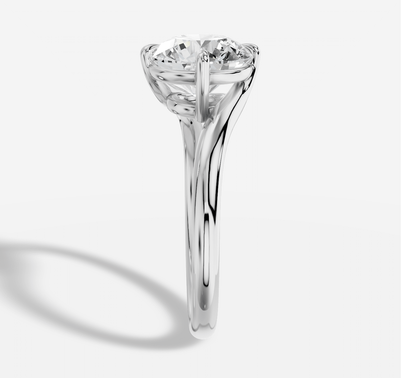 Round Diamond Ring in 18K White Gold - Image 3