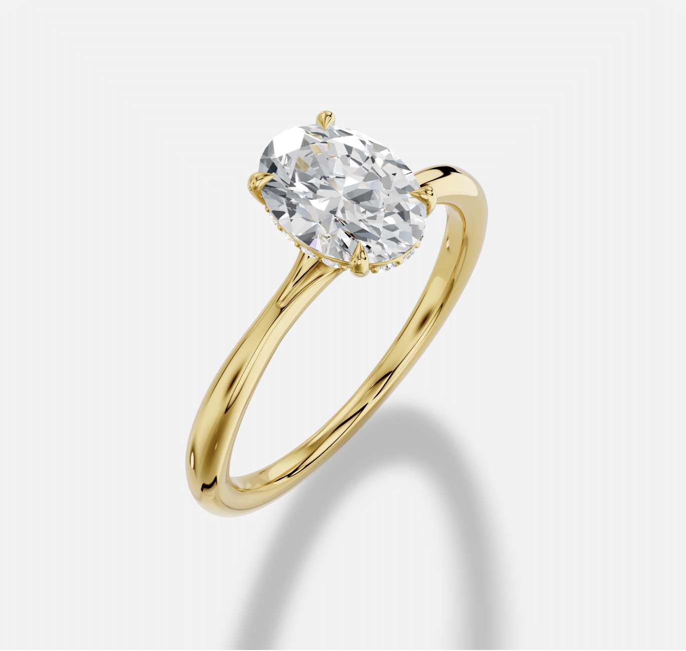Oval Diamond Ring in 18K Yellow Gold - Image 4