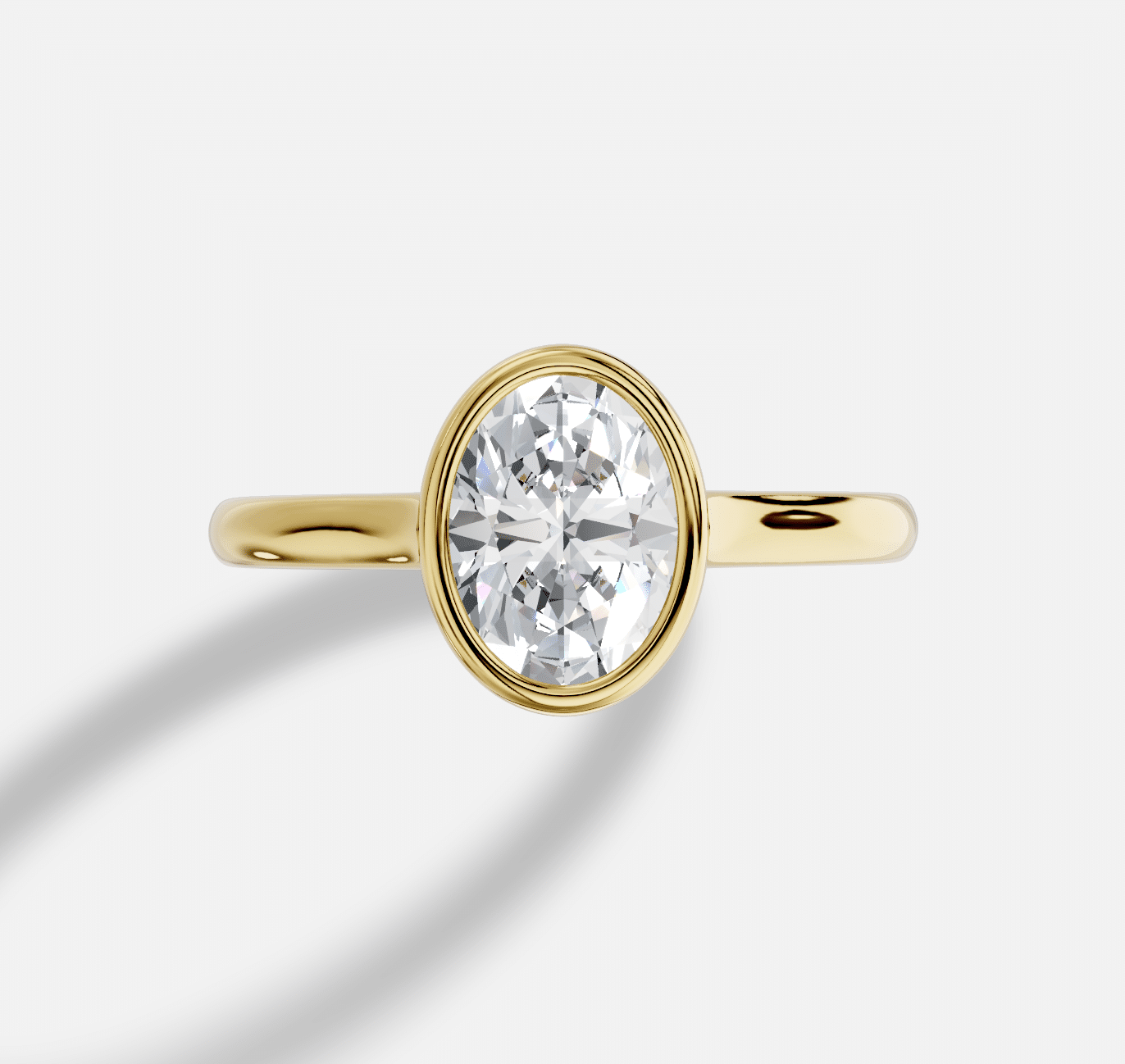 Oval Diamond Ring in 18K Yellow Gold - Image 5