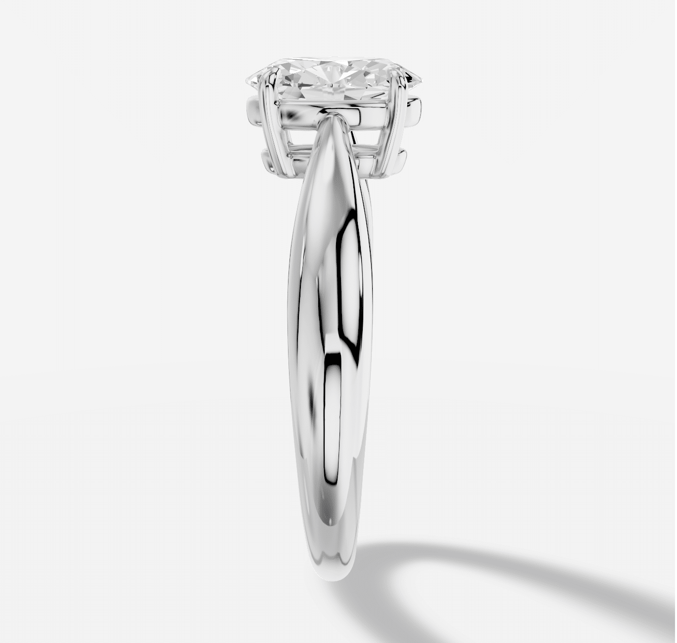 Oval Diamond Ring in 18K White Gold - Image 3