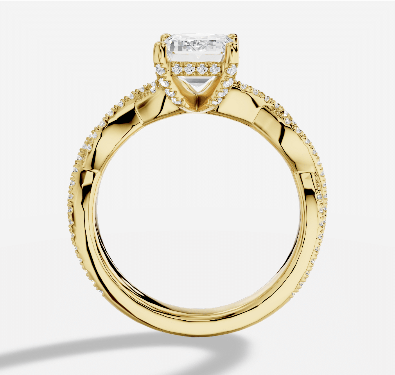 Emerald Cut Diamond Ring in 18K Yellow Gold - Image 3