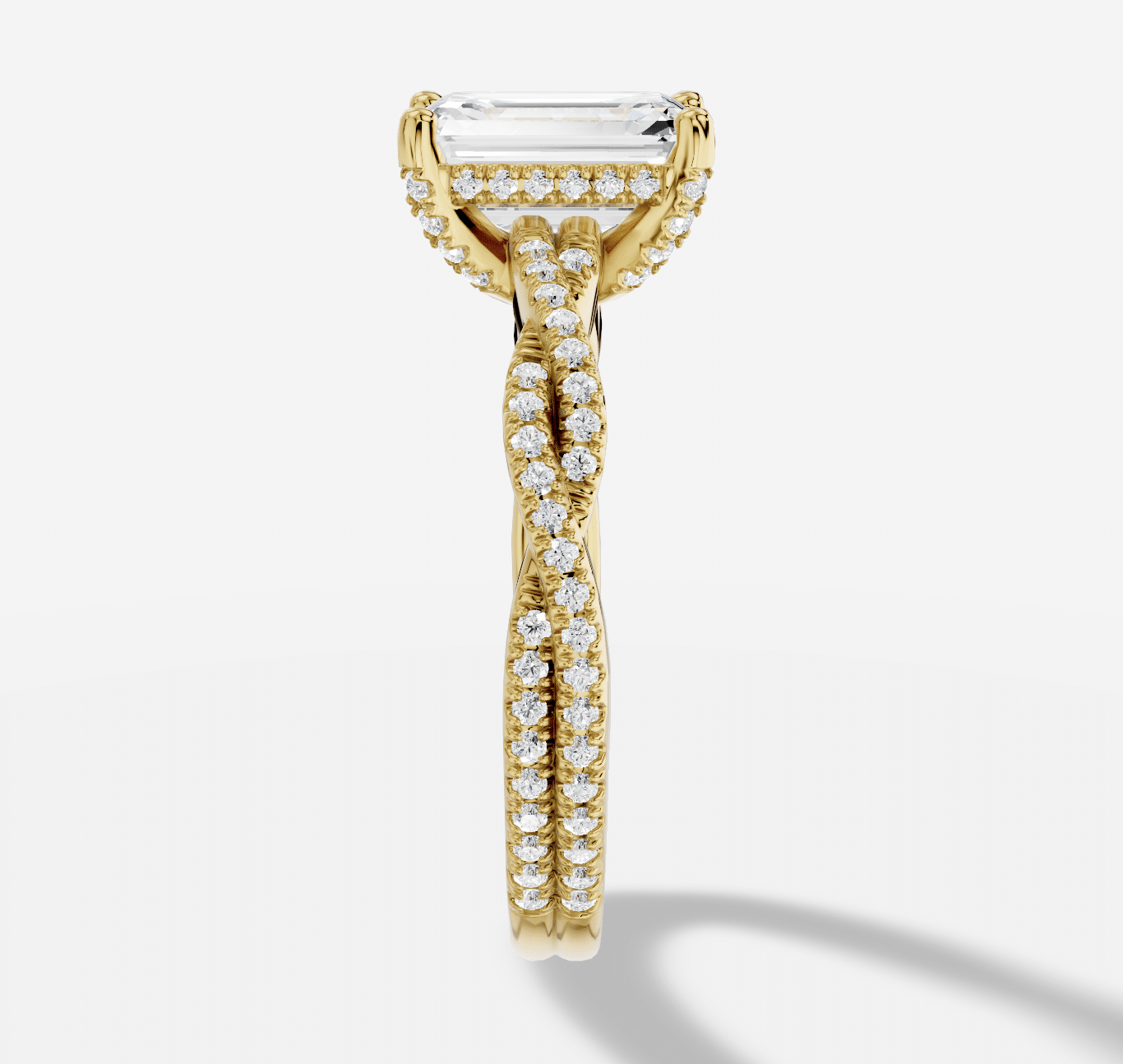 Emerald Cut Diamond Ring in 18K Yellow Gold - Image 5