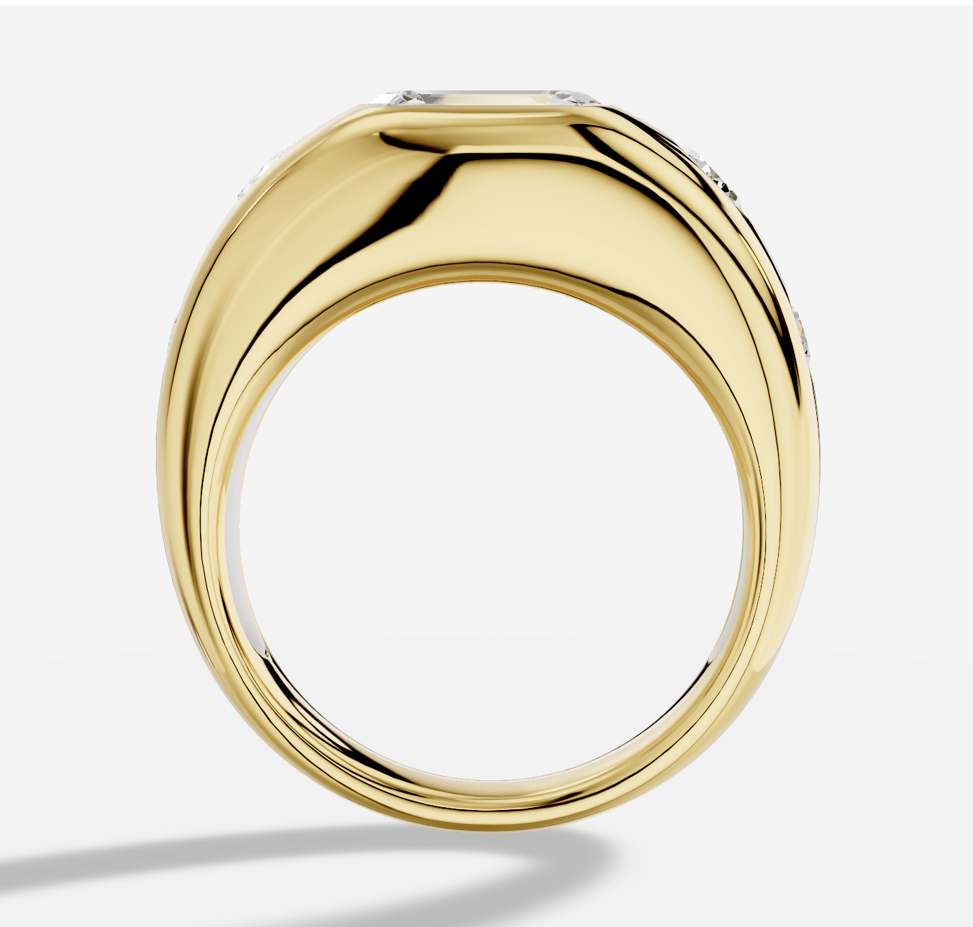 Emerald Cut Diamond Ring in 18K Yellow Gold - Image 4