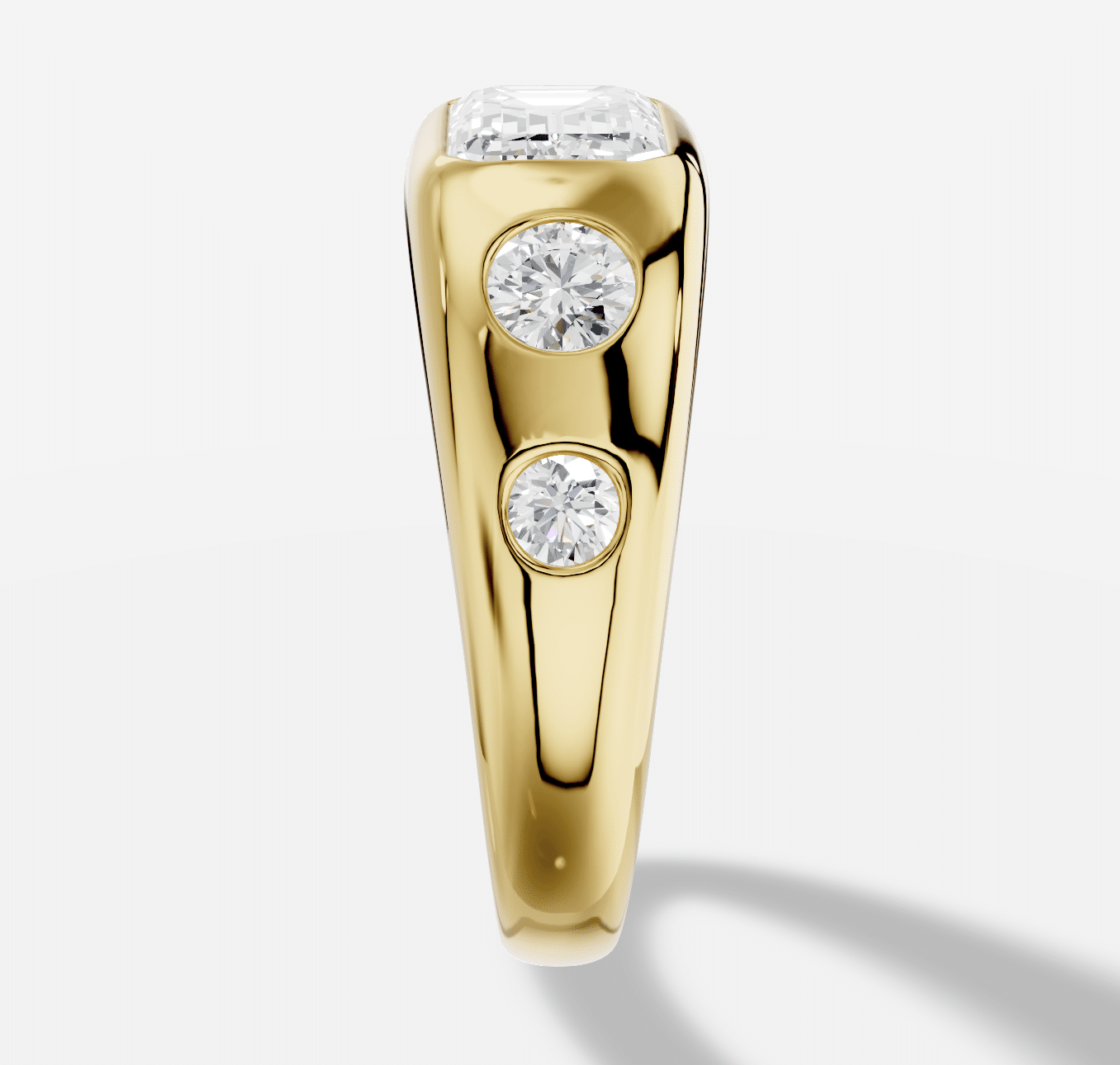 Emerald Cut Diamond Ring in 18K Yellow Gold - Image 2