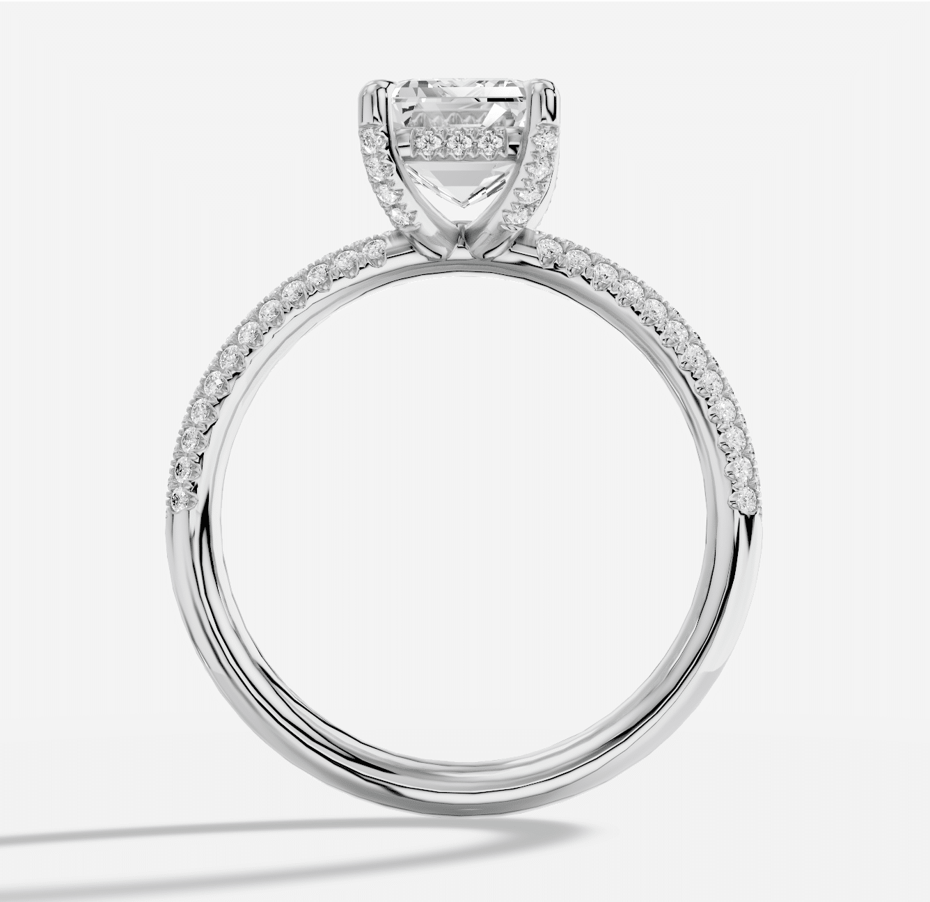 Emerald Cut Diamond Ring in 18K White Gold - Image 4