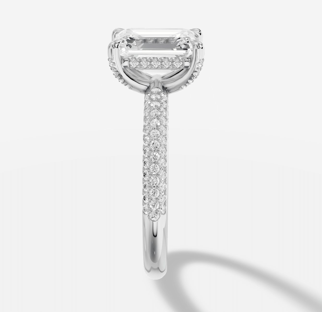 Emerald Cut Diamond Ring in 18K White Gold - Image 2