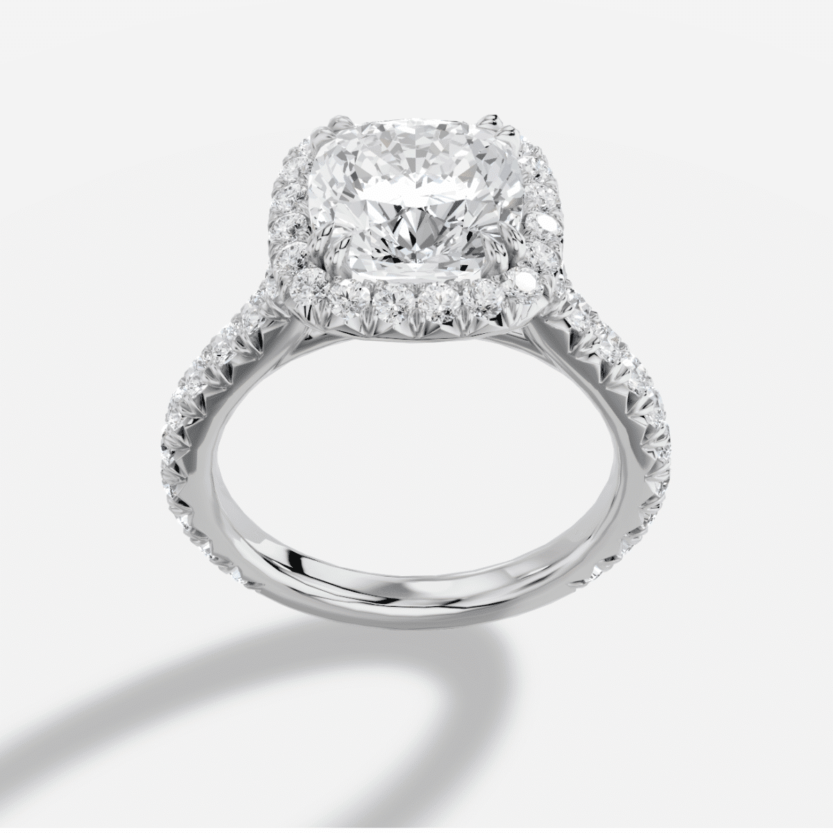 Cushion  Diamond Ring in 18K White Gold