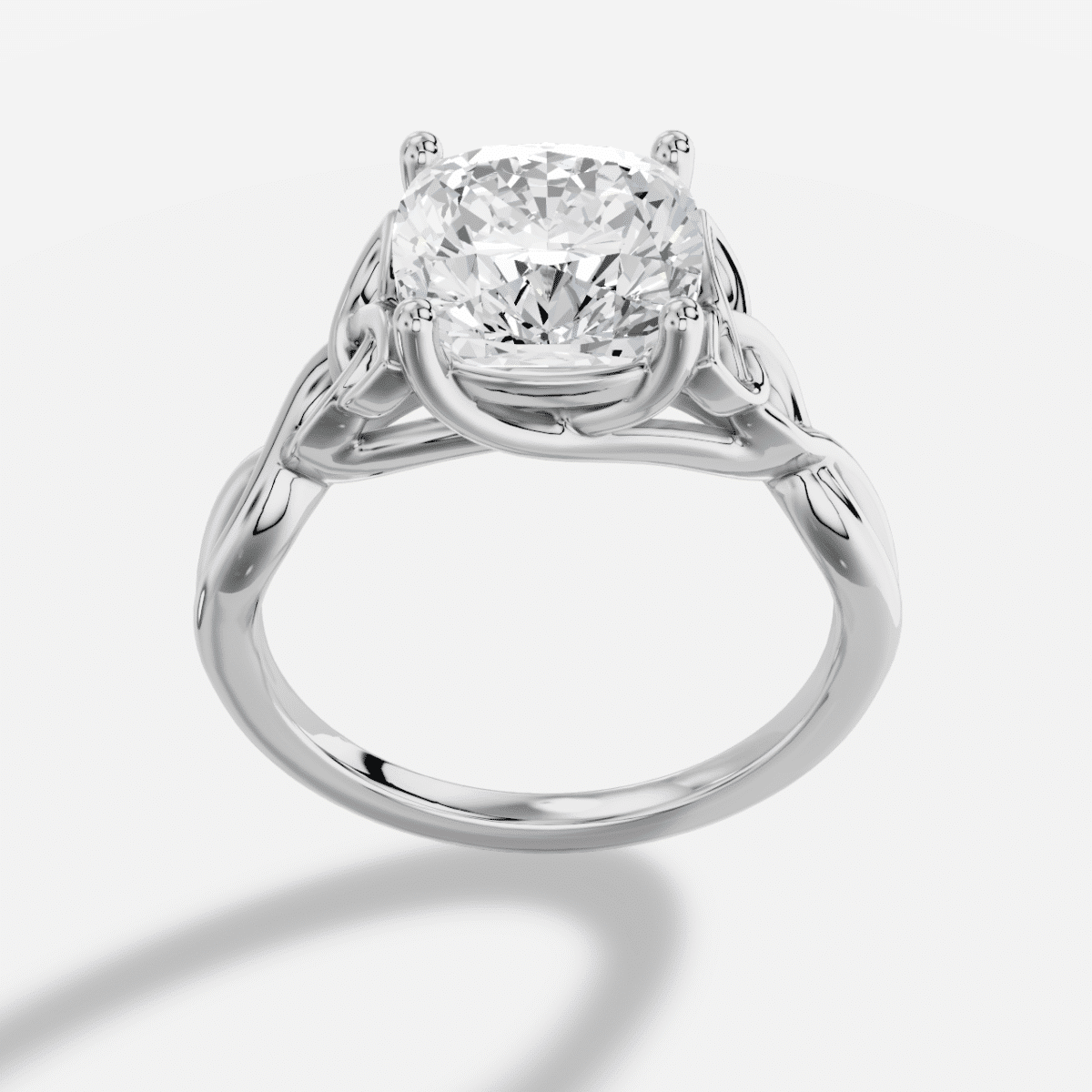 Cushion  Diamond Ring in 18K White Gold