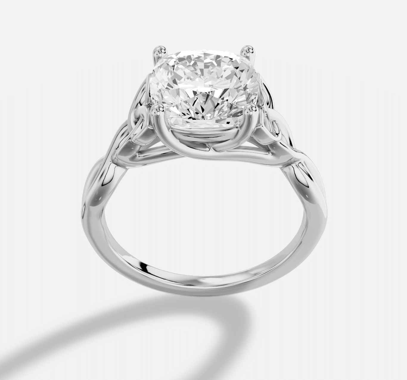 Cushion  Diamond Ring in 18K White Gold