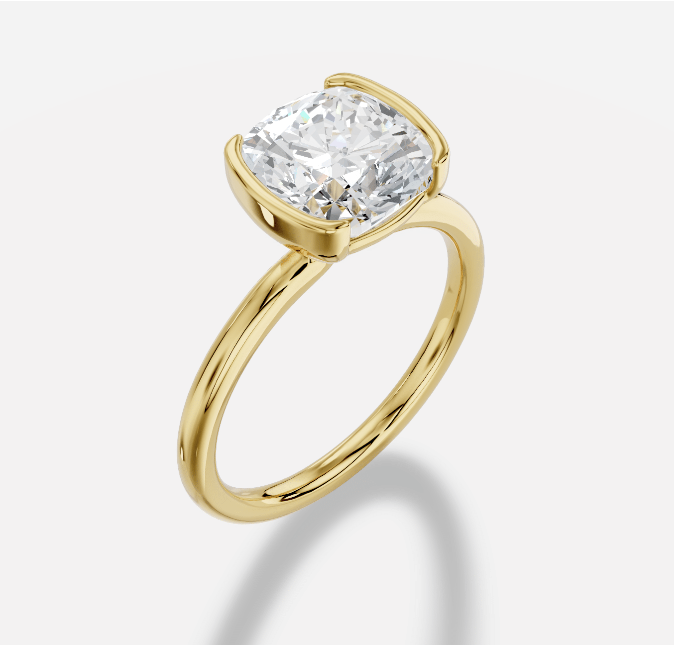 Cushion Diamond Ring in 18K Yellow Gold - Image 5