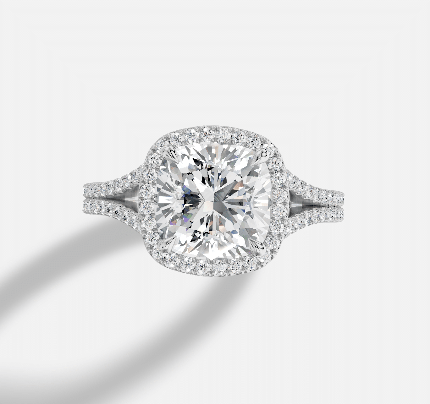 Cushion Diamond Ring in 18K White Gold - Image 5
