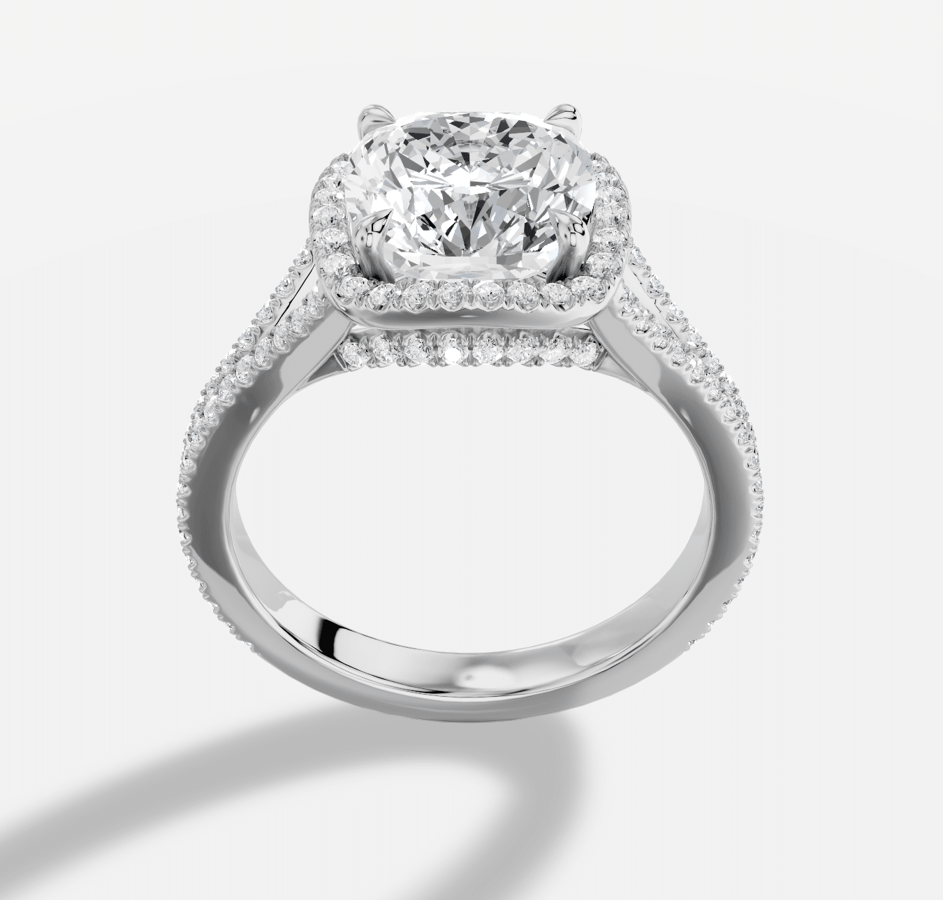 Cushion  Diamond Ring in 18K White Gold