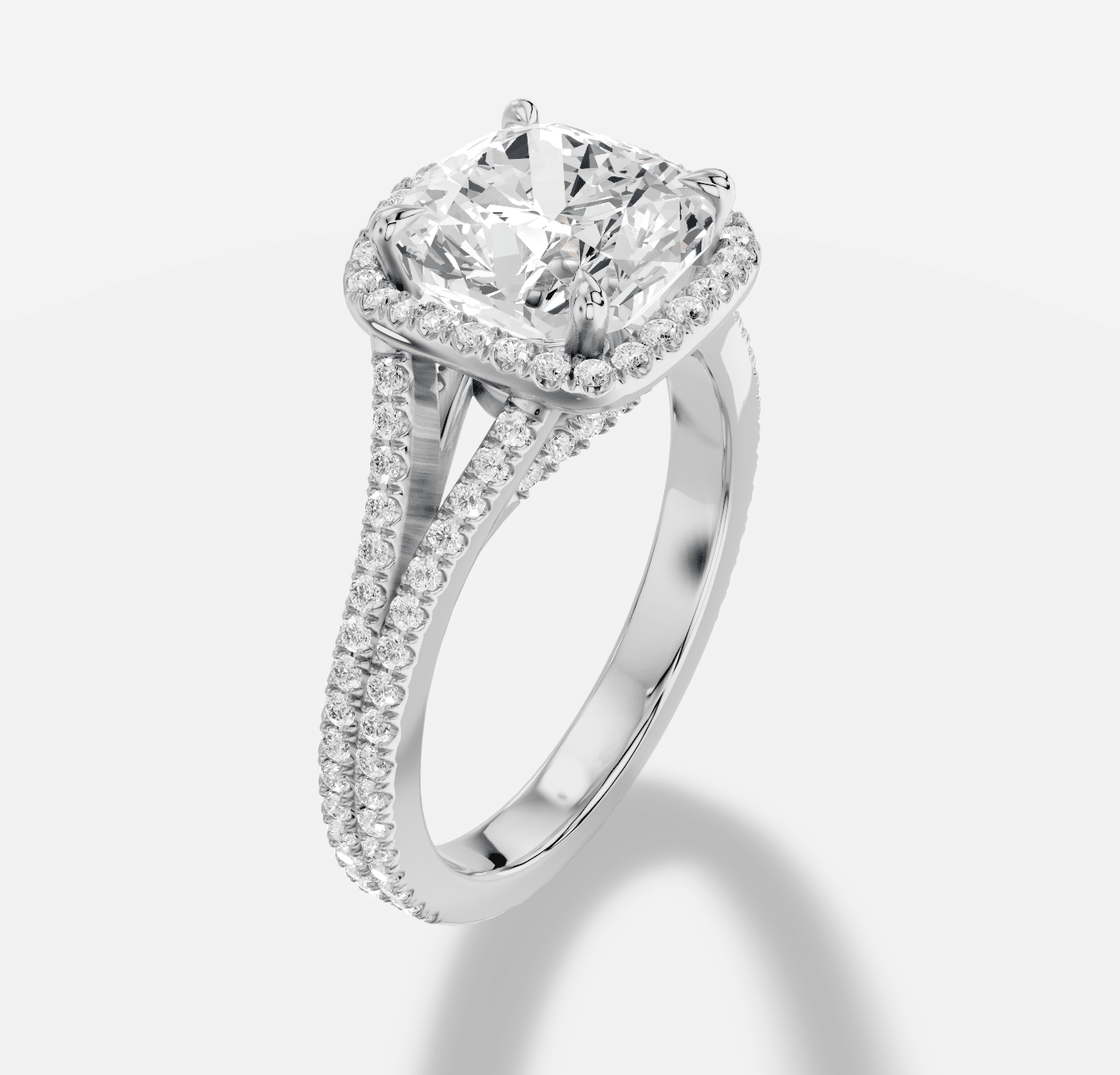 Cushion Diamond Ring in 18K White Gold - Image 4