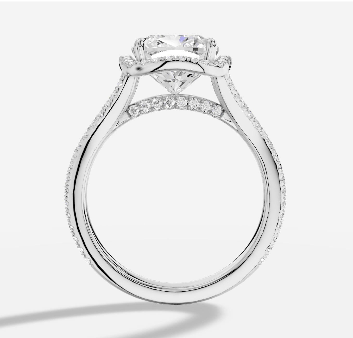 Cushion Diamond Ring in 18K White Gold - Image 2