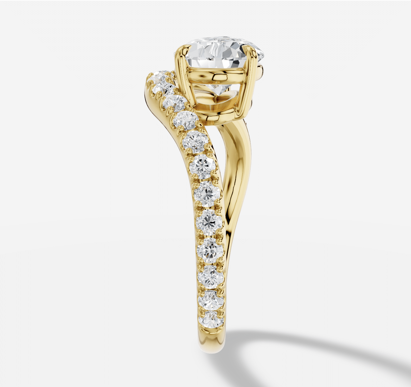 Pear Diamond Ring in 18K Yellow Gold - Image 4