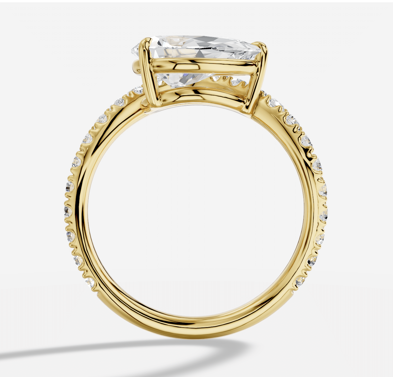 Pear Diamond Ring in 18K Yellow Gold - Image 2