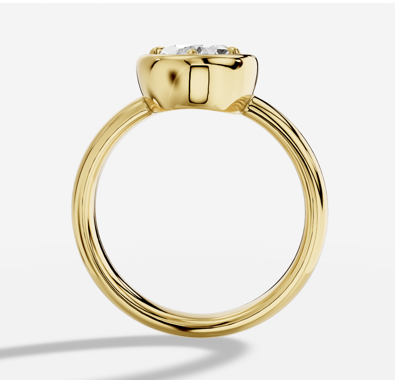 Pear Diamond Ring in 18K Yellow Gold - Image 2