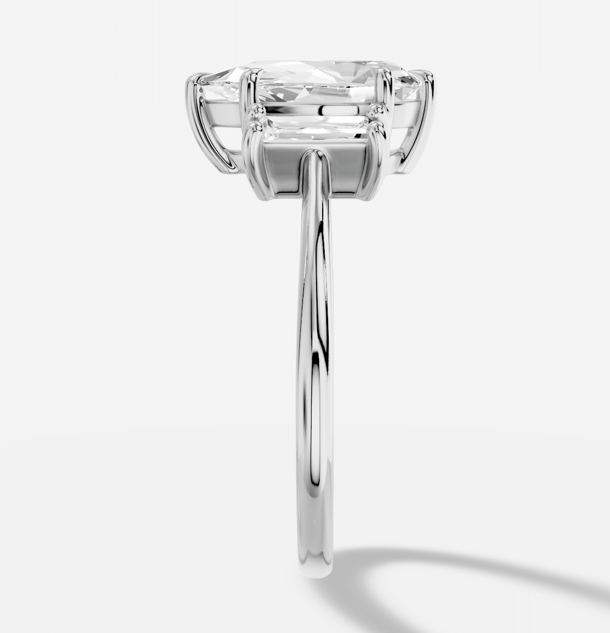 Pear Three Stone Diamond Ring in 18K White Gold - Image 3