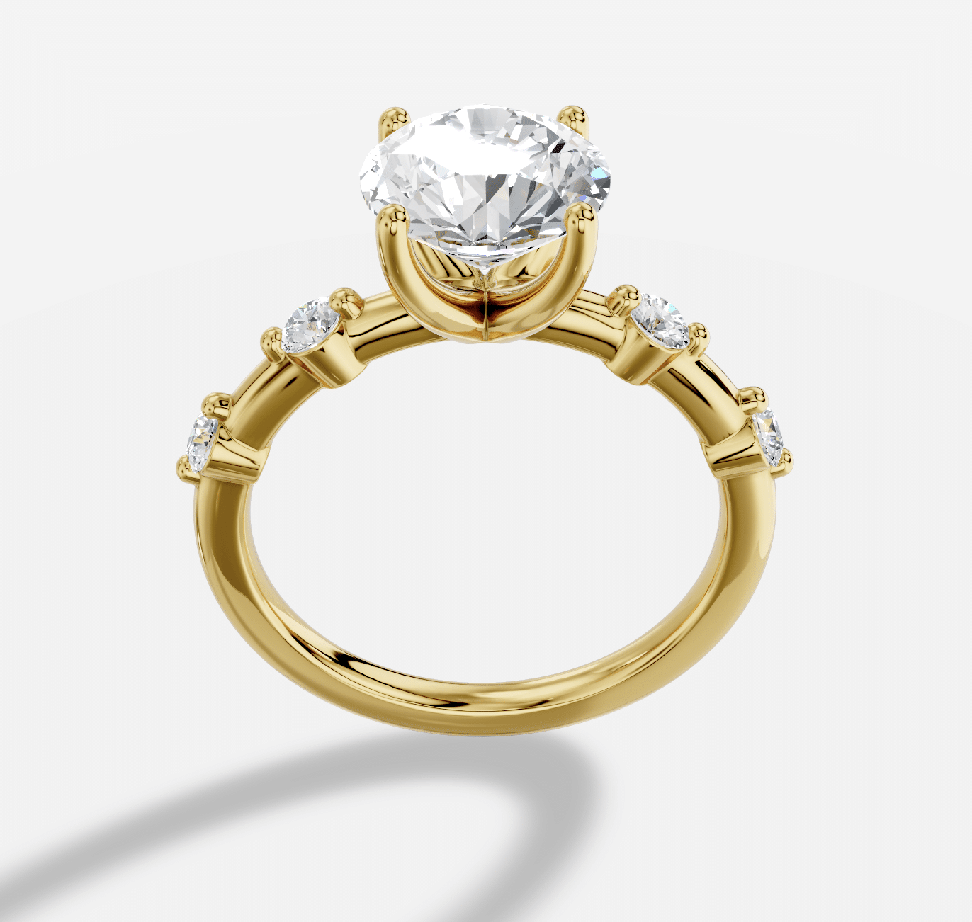 Round  Diamond Ring in 18K Yellow Gold