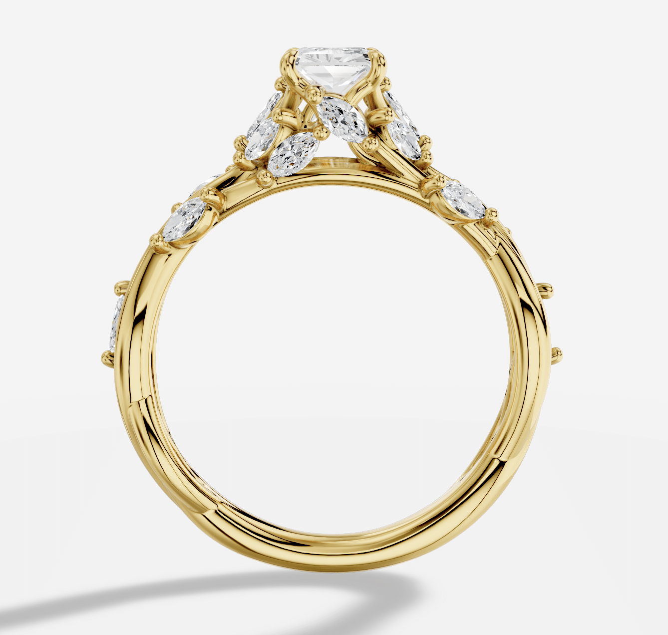 Radiant Diamond Ring in 18K Yellow Gold - Image 3