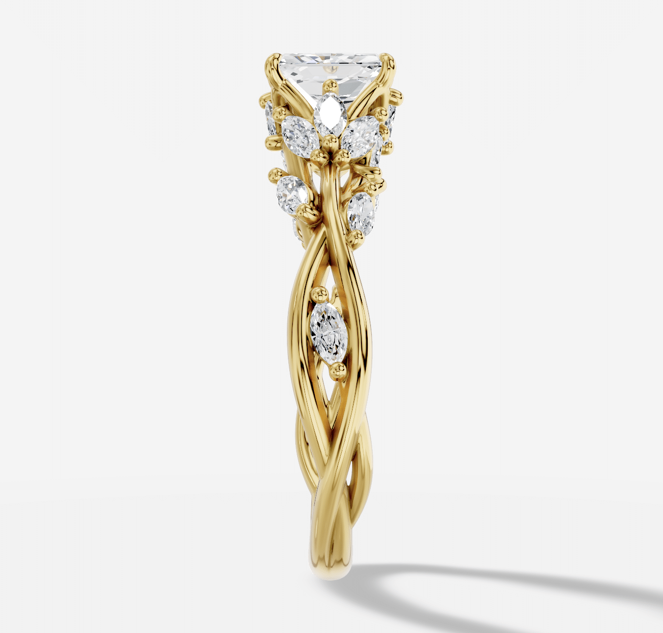 Radiant Diamond Ring in 18K Yellow Gold - Image 5