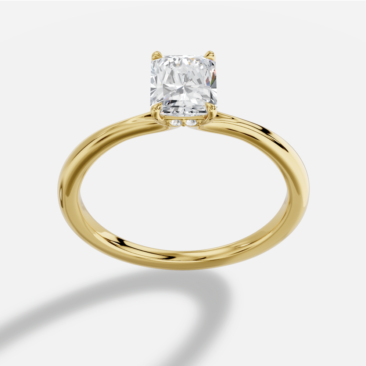 Radiant Diamond Ring in 18K Yellow Gold / 18K White Gold