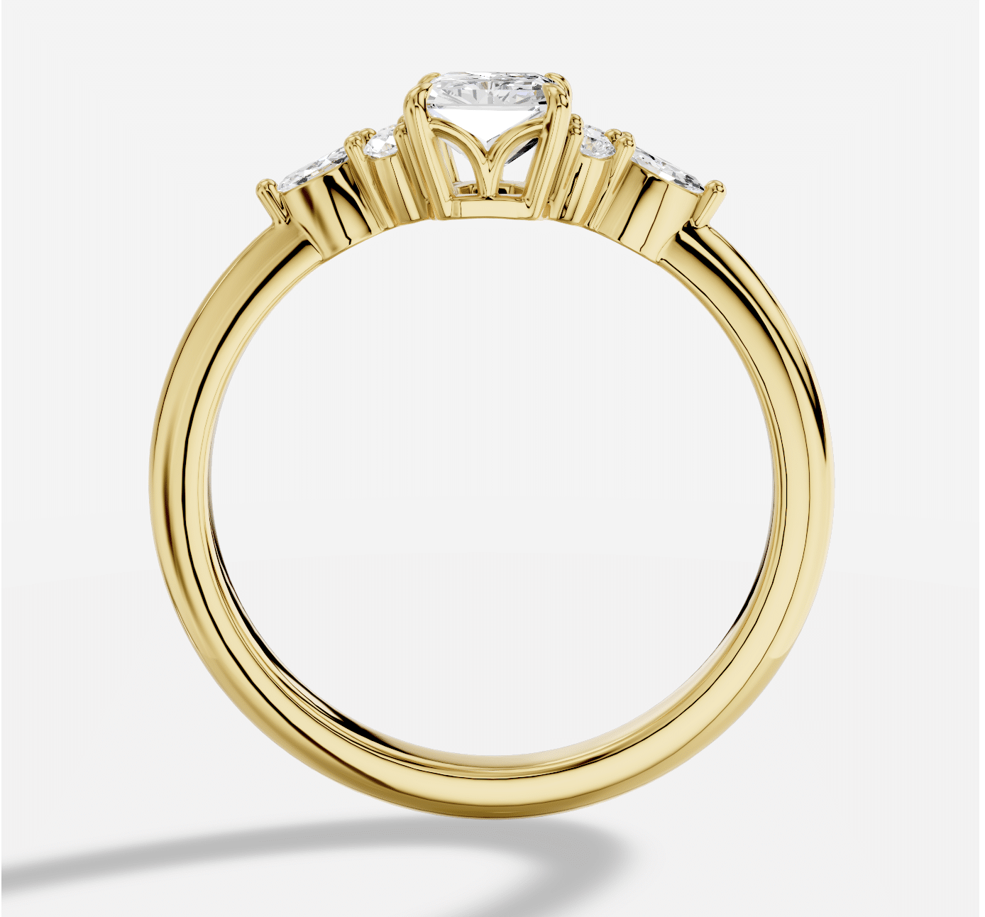 Radiant Diamond Ring in 18K Yellow Gold - Image 3