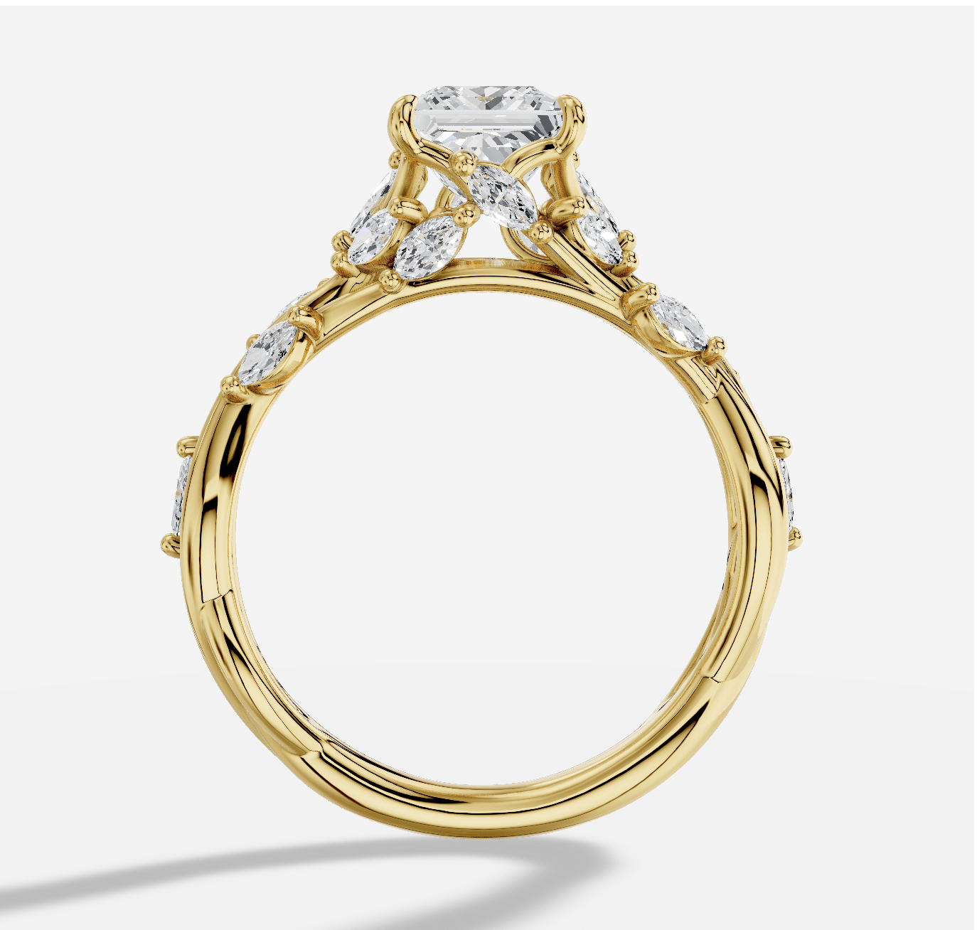 Princess Diamond Ring in 18K Yellow Gold - Image 6