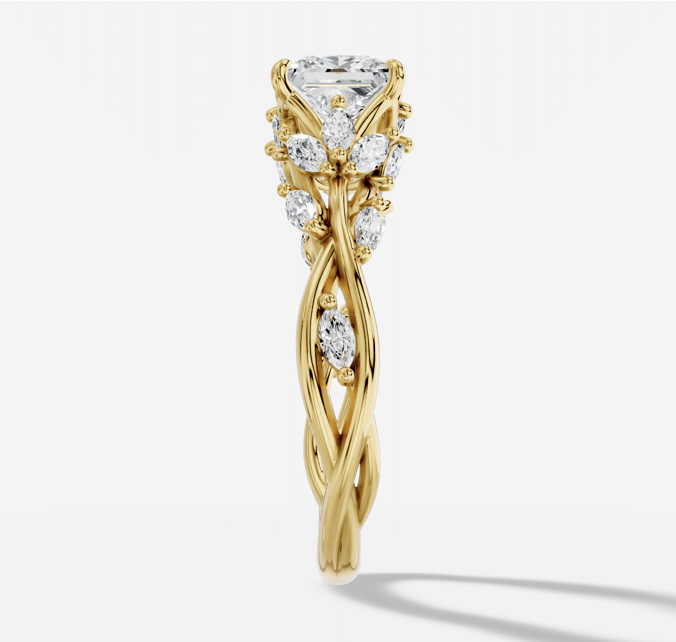 Princess Diamond Ring in 18K Yellow Gold - Image 5