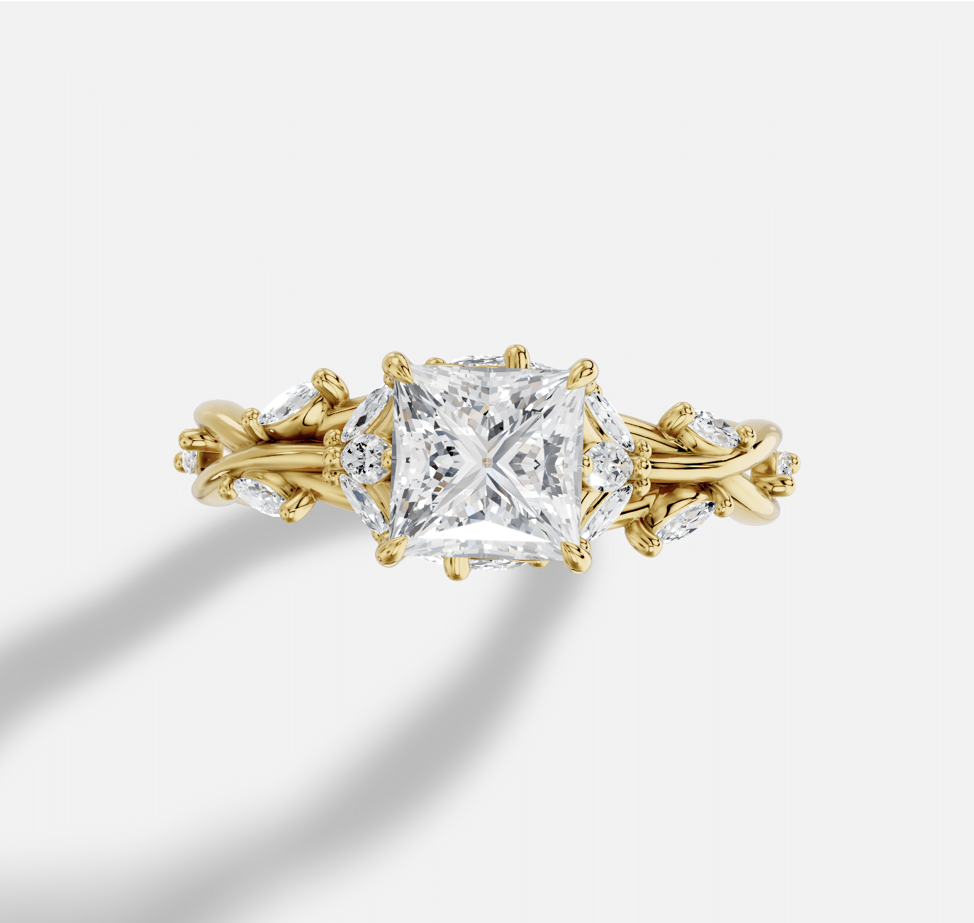 Princess Diamond Ring in 18K Yellow Gold - Image 4