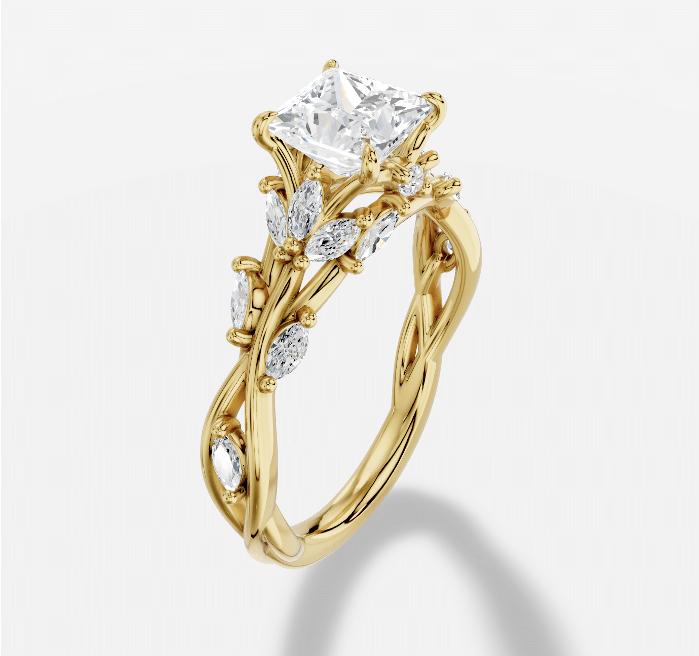 Princess Diamond Ring in 18K Yellow Gold - Image 2
