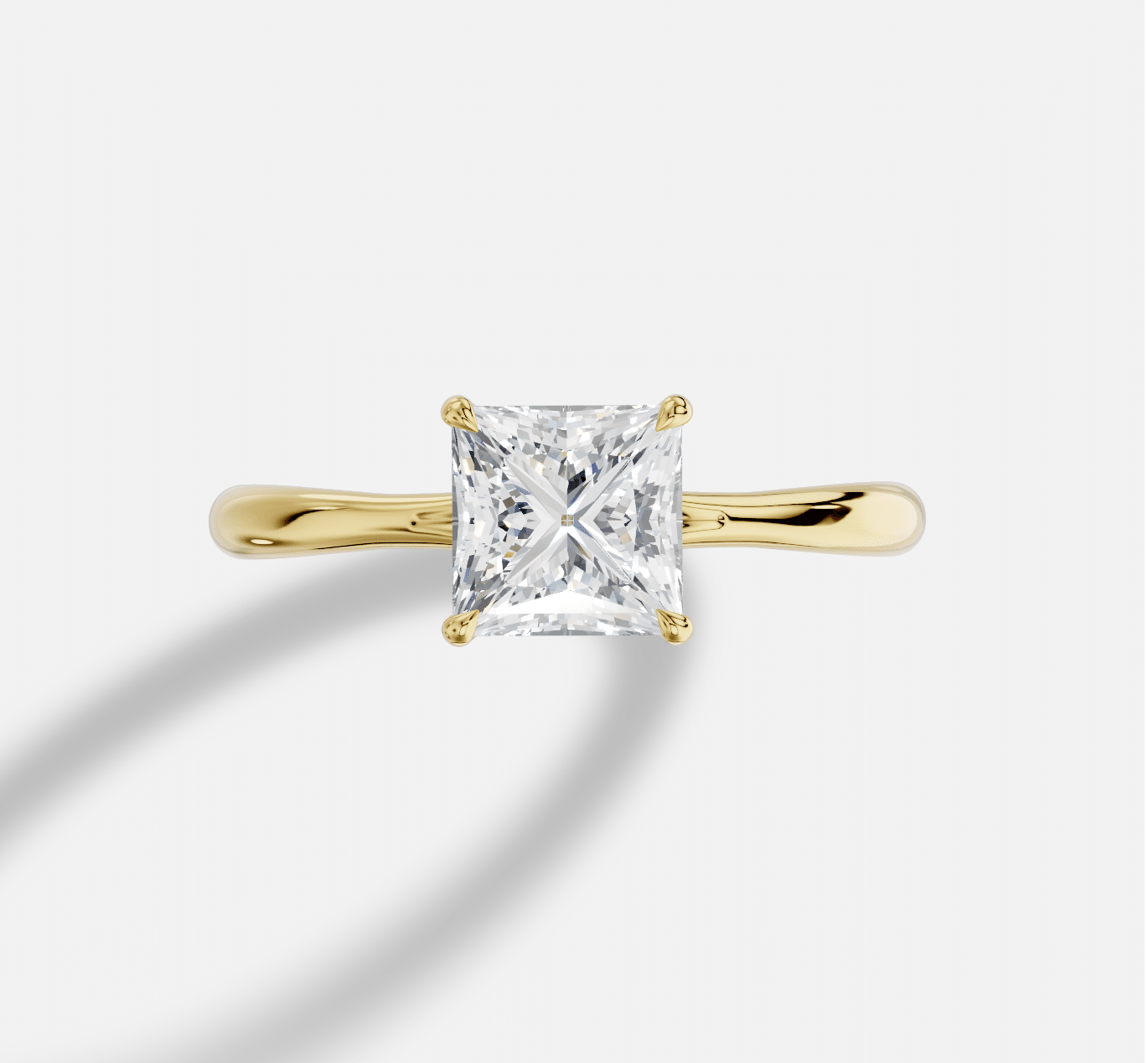 Princess Diamond Ring in 18K Yellow Gold - Image 4