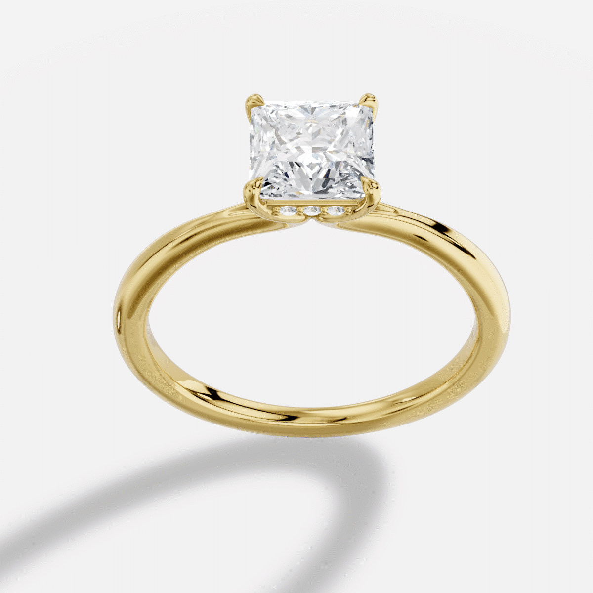 Princess Diamond Ring in 18K Yellow Gold