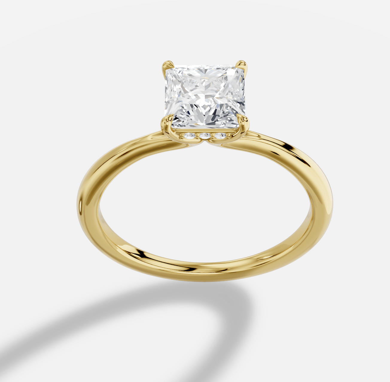 Princess Diamond Ring in 18K Yellow Gold