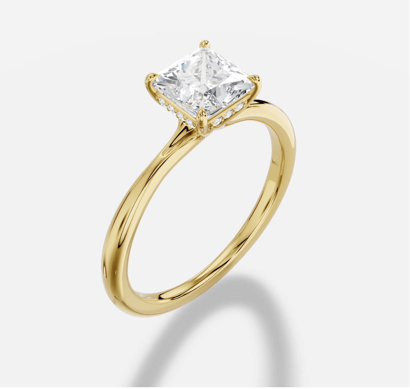 Princess Diamond Ring in 18K Yellow Gold - Image 3