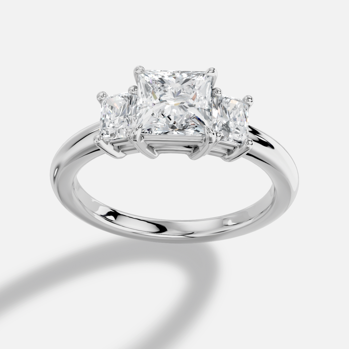 Princess Diamond Ring in 18K White Gold