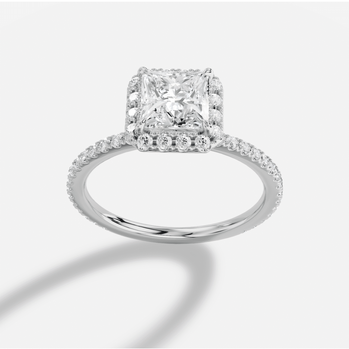 Princess Diamond Ring in 18K White Gold
