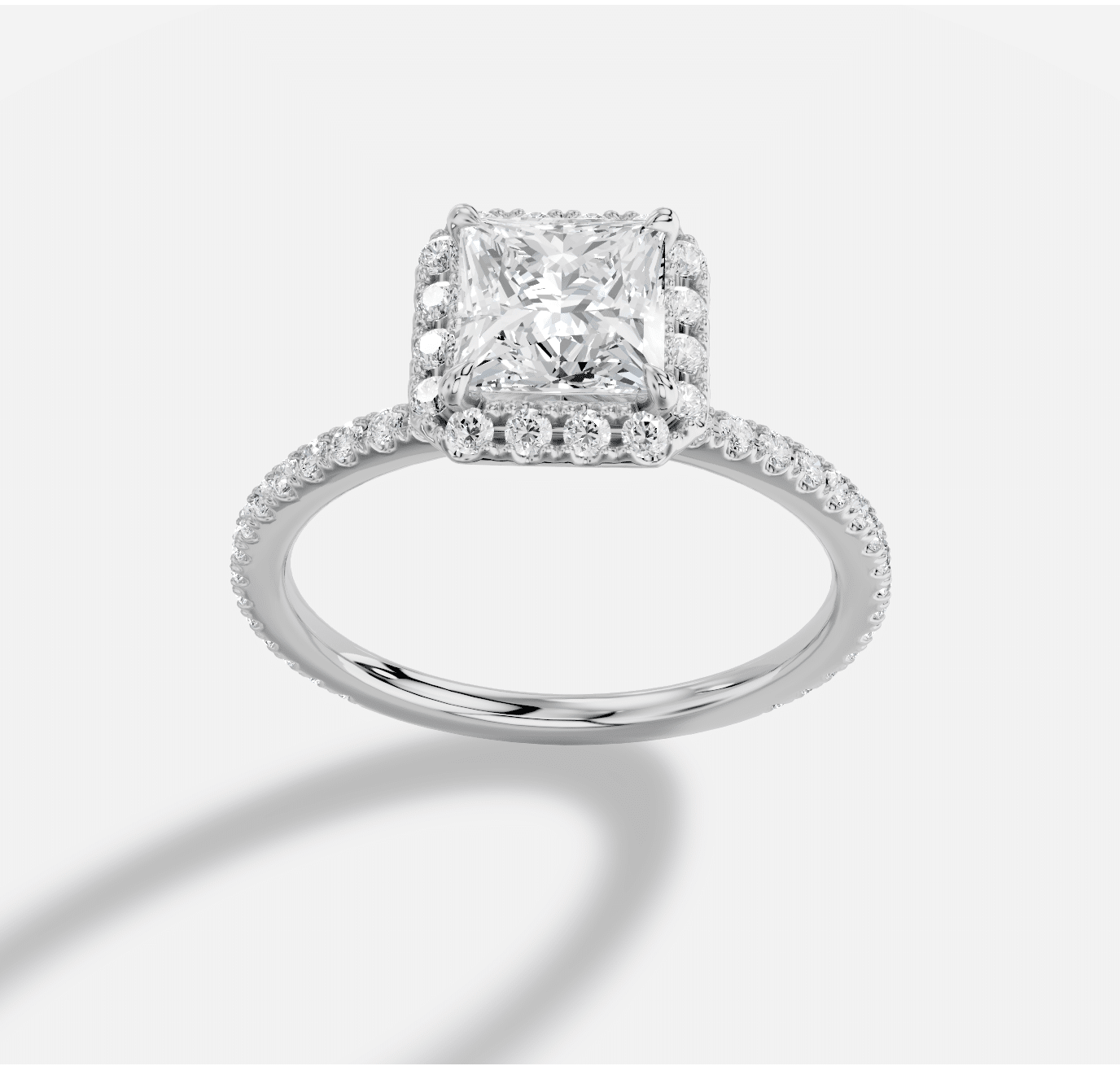 Princess Diamond Ring in 18K White Gold