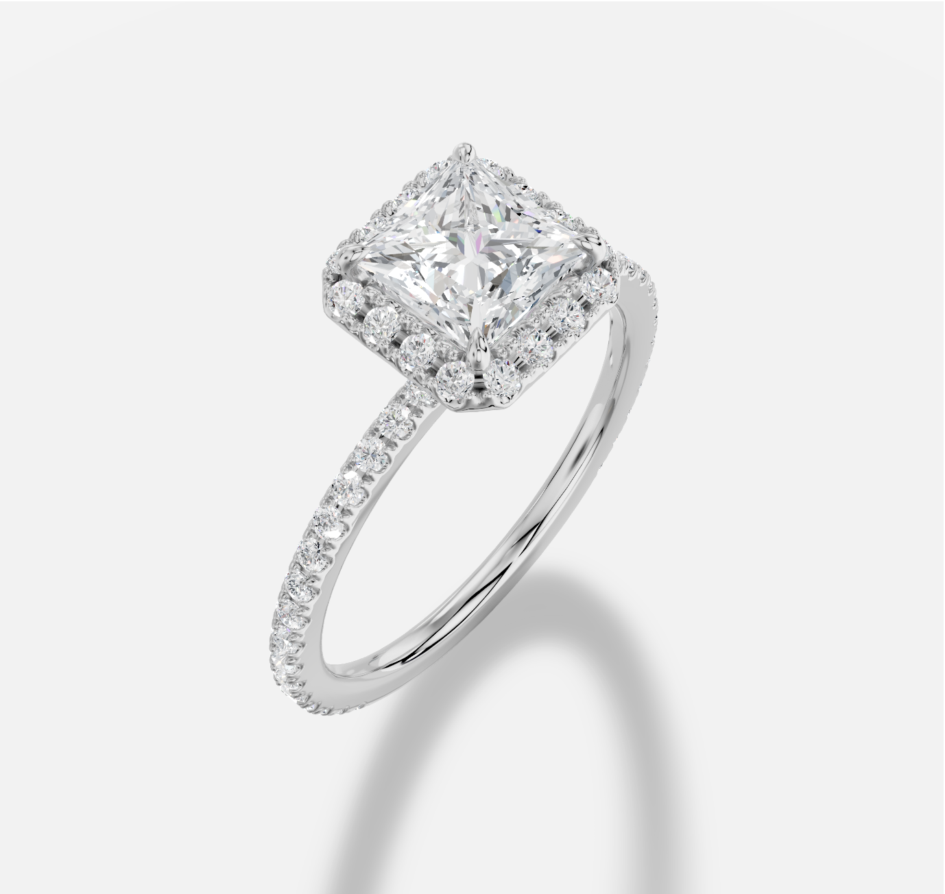 Princess Diamond Ring in 18K White Gold - Image 3