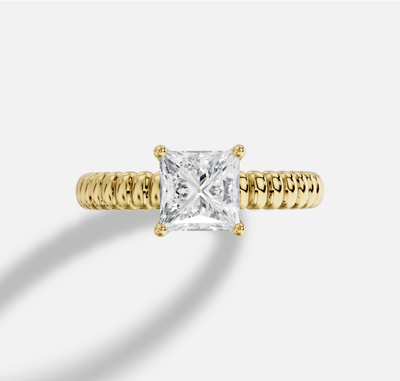Princess Diamond Ring in 18K Yellow Gold - Image 5