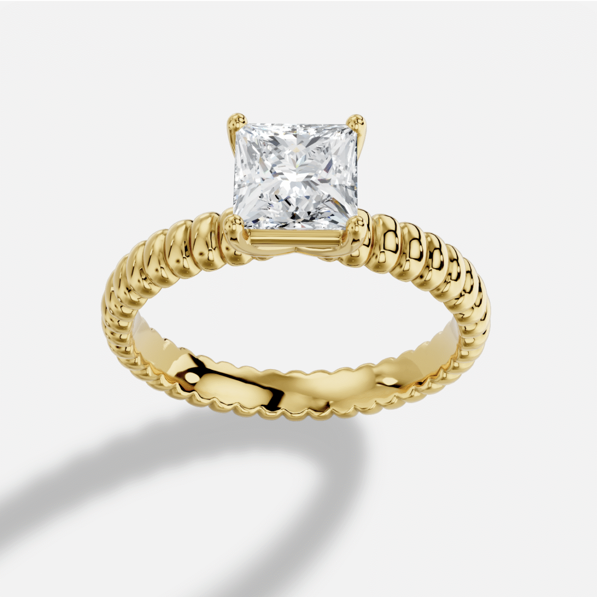 Princess Diamond Ring in 18K Yellow Gold