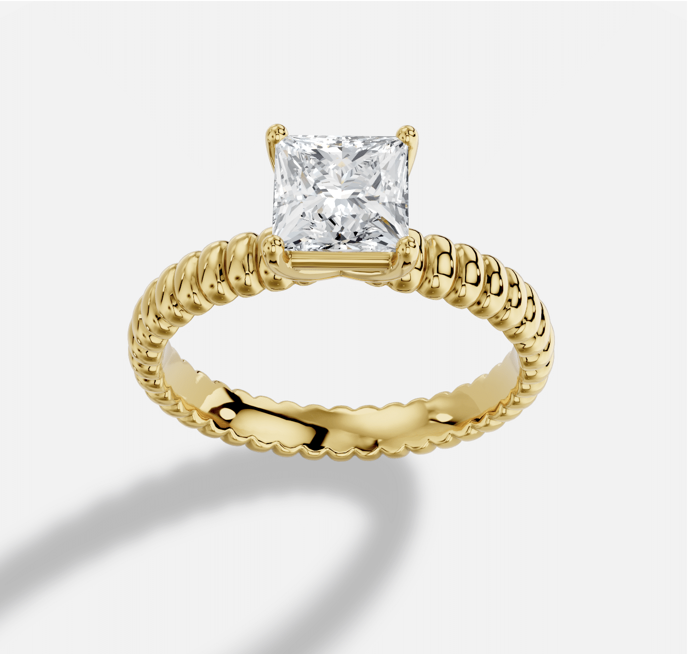 Princess Diamond Ring in 18K Yellow Gold