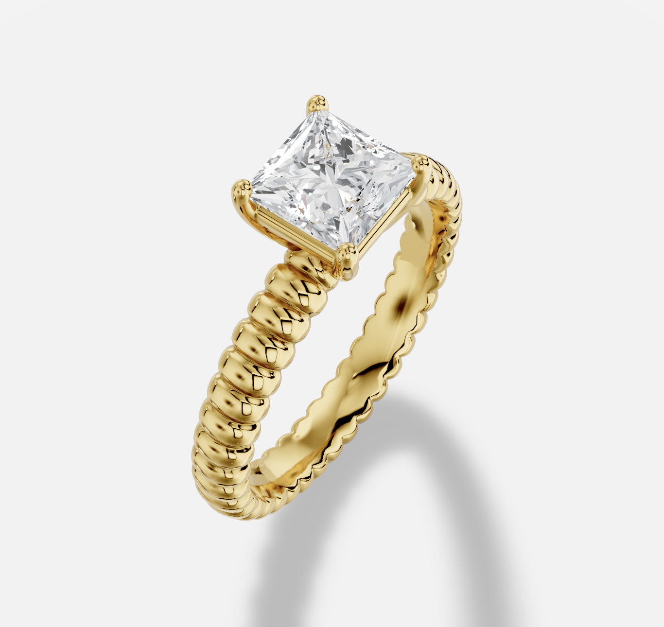 Princess Diamond Ring in 18K Yellow Gold - Image 4