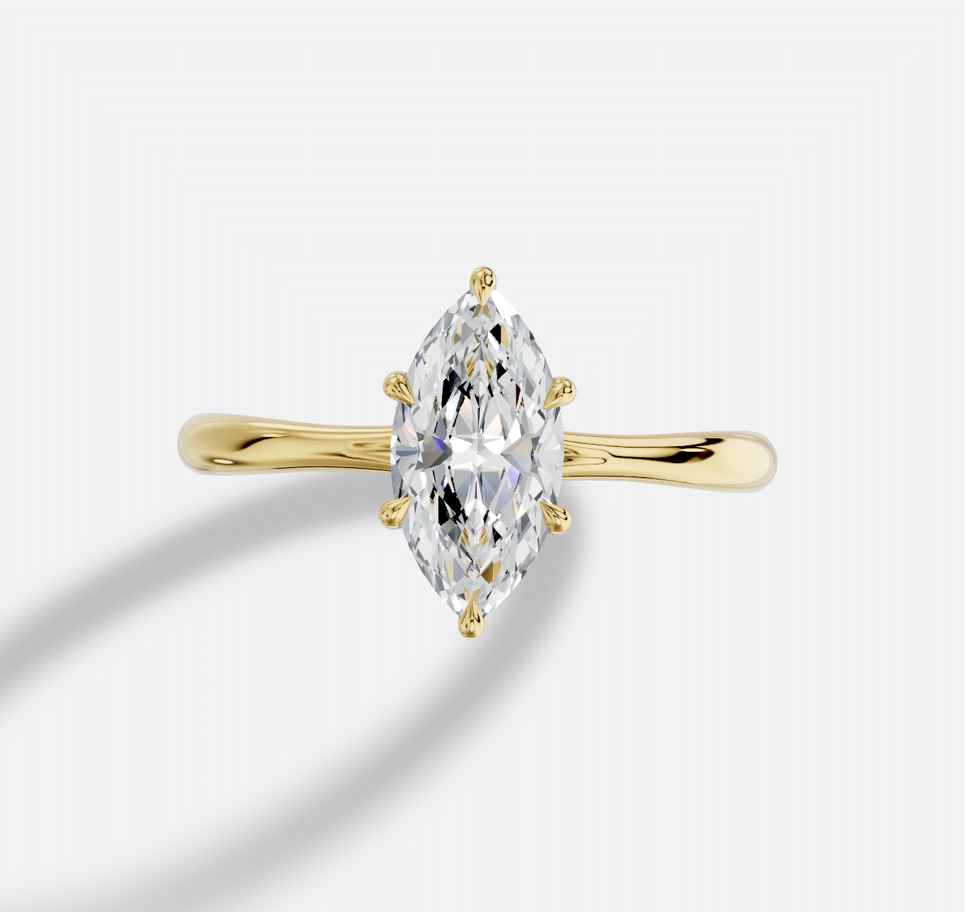 Marquise Diamond Ring in 18K Yellow Gold - Image 2
