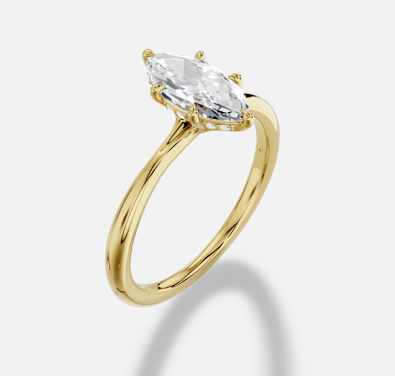 Marquise Diamond Ring in 18K Yellow Gold - Image 4