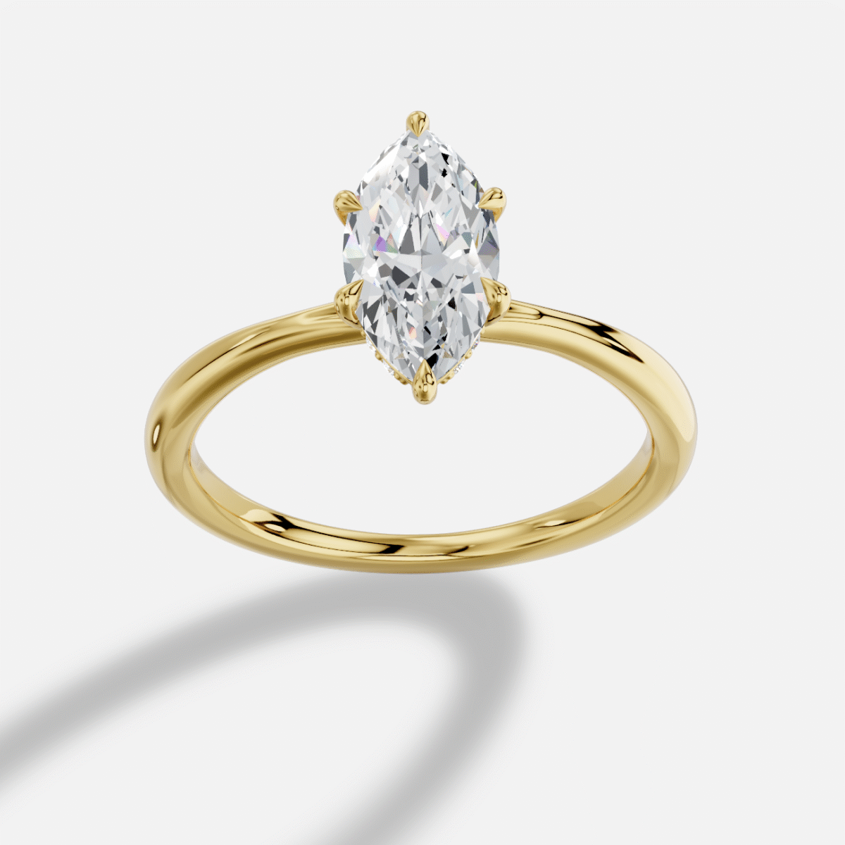 Marquise Diamond Ring in 18K Yellow Gold
